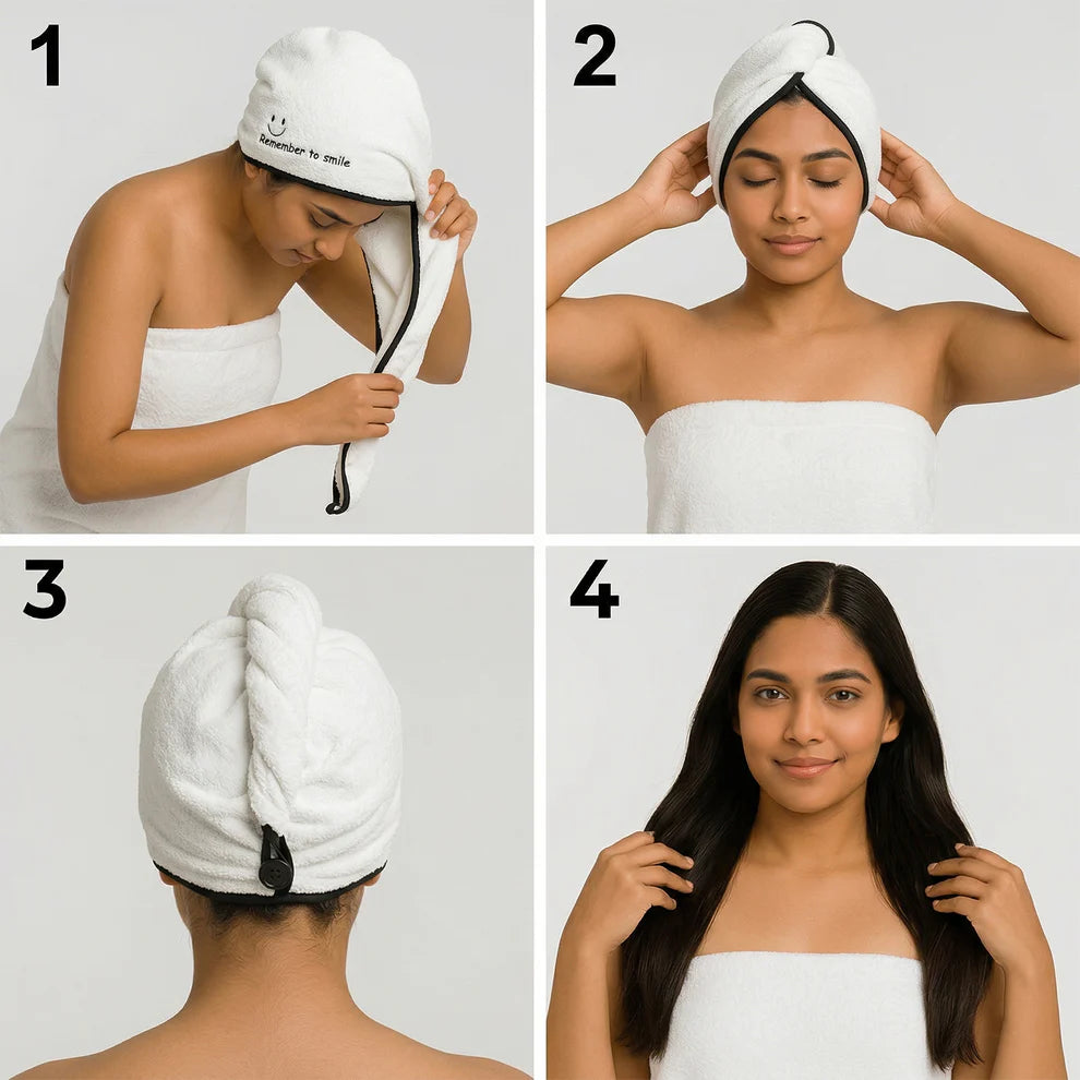 PlushDry™|| Microfiber Super Absorbent Hair Drying Towel Wrap